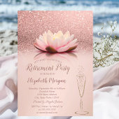 Invitation Parties scintillant en or rose Bokeh Lotus Glass R