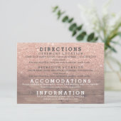 Invitation Parties scintillant en or rose chic rustique détai (Debout devant)