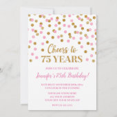 Invitation Parties scintillant en or rose Confetti encourage  (Dos)