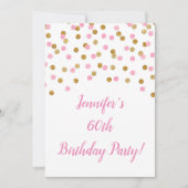 Invitation Parties scintillant en or rose Confetti encourage  (Devant)