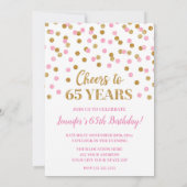 Invitation Parties scintillant en or rose Confetti encourage  (Dos)