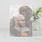 Invitation Parties scintillant en or rose Confetti Frontière  (Debout devant)