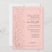 Invitation Parties scintillant en or rose Confetti Side Bache (Devant)