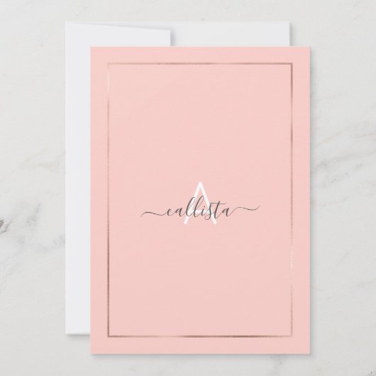 Invitation Parties scintillant en or rose Confetti Side Bache (Dos)