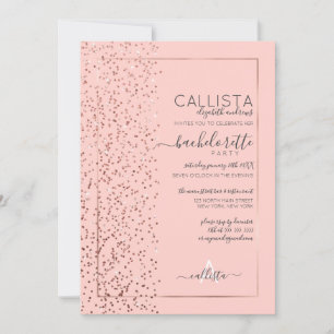 Invitation Parties scintillant en or rose Confetti Side Bache
