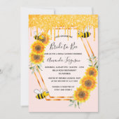 Invitation Parties scintillant en or rose de douche nuptiale  (Devant)