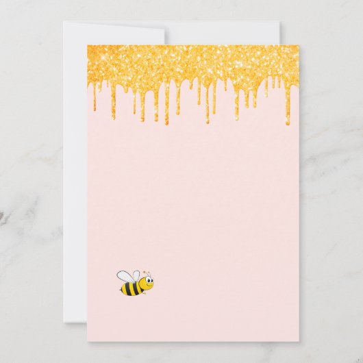 Invitation Parties scintillant en or rose de douche nuptiale  (Dos)