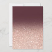 Invitation Parties scintillant en or Rose de Faux burgundy om (Dos)