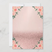 Invitation Parties scintillant en or Rose en verre Bokeh Flor (Dos)