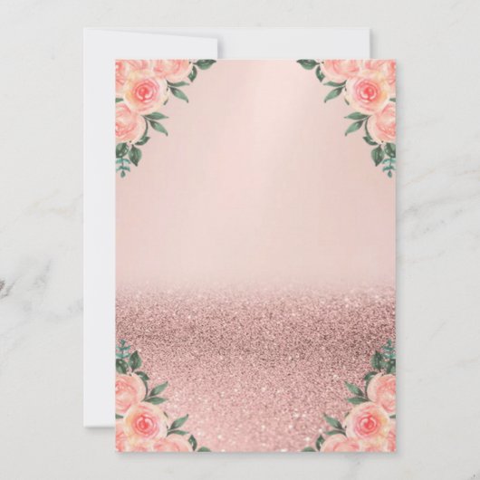 Invitation Parties scintillant en or Rose en verre Bokeh Flor (Dos)