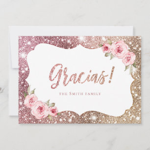 Invitation Parties scintillant en or rose et gracieuseté fleu
