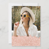 Invitation parties scintillant en or Rose gouttes photo paste (Dos)