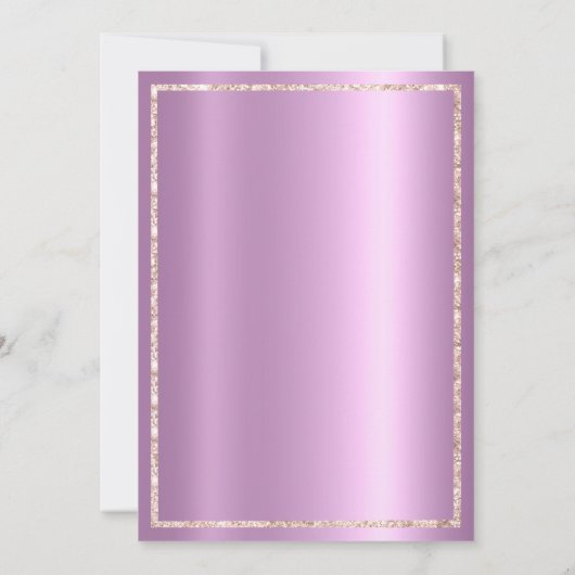 Invitation Parties scintillant en or rose lavande gouttes Fê (Dos)