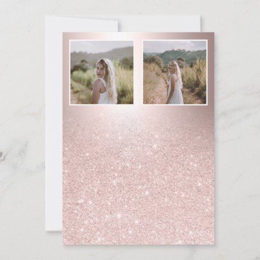 Invitation Parties scintillant en or rose métallique ombre 3  (Dos)