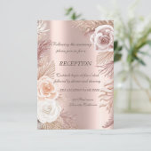 Invitation Parties scintillant en or rose Ombre Boho Fleurs R (Debout devant)