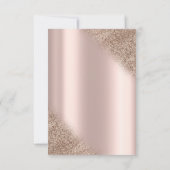 Invitation Parties scintillant en or rose Ombre Boho Fleurs R (Dos)