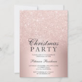 Invitation parties scintillant en or rose ombre feuille métal (Devant)