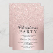 Invitation parties scintillant en or rose ombre feuille métal (Devant / Derrière)