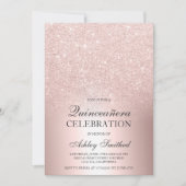 Invitation parties scintillant en or rose ombre feuille métal (Devant)
