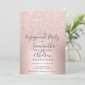 Invitation parties scintillant en or rose ombre fiançailles e (Debout devant)