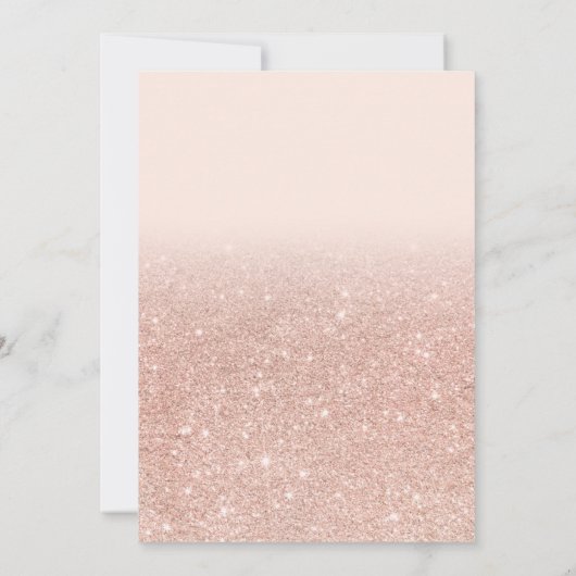 Invitation parties scintillant en or rose ombre girly rose Sw (Dos)