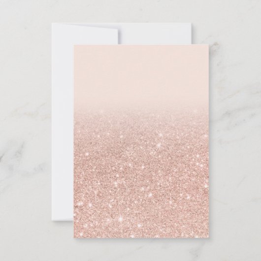 Invitation parties scintillant en or rose ombre RSVP blush ro (Dos)