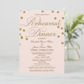 Invitation parties scintillant en or rose vif dîner invitatio (Debout devant)