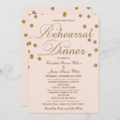Invitation parties scintillant en or rose vif dîner invitatio (Devant / Derrière)
