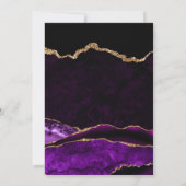 Invitation Parties scintillant en or violet Agate et marbre E (Dos)