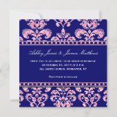 Invitation Parties scintillant en rose imprimée Navy Blue Mar (Dos)