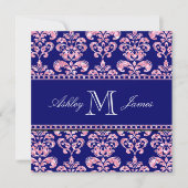 Invitation Parties scintillant en rose imprimée Navy Blue Mar (Devant)