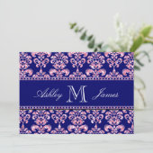 Invitation Parties scintillant en rose imprimée Navy Blue Mar (Debout devant)