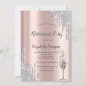 Invitation Parties scintillant en verre à vin  Rose Gold Retr (Devant)