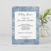 Invitation Parties scintillant en verre bleu Zebra Baby showe (Debout devant)