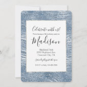 Invitation Parties scintillant en verre bleu Zebra Print (Devant)