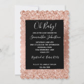 Invitation Parties scintillant en verre rose noir Rose or (Devant)