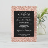 Invitation Parties scintillant en verre rose noir Rose or (Debout devant)