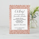 Invitation Parties scintillant en verre rose rose or (Debout devant)
