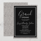 Invitation Parties scintillant encadrée Noir & Blanc Grand Ou (Devant / Derrière)