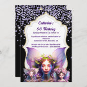 Invitation Parties scintillant enchantée fée de poussière pix (Devant / Derrière)