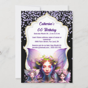 Invitation Parties scintillant enchantée fée de poussière pix