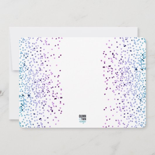 Invitation Parties scintillant éparse Bleu et pourpre Graduat (Dos)