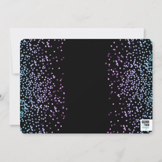 Invitation Parties scintillant éparse Bleu et pourpre Graduat (Dos)