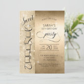 Invitation Parties scintillant et brillant 16 Gold ID675 (Debout devant)