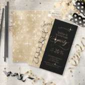 Invitation Parties scintillant et brillant 16 noir/or ID675