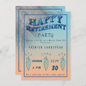 Invitation Parties scintillant et coquillages d'argent Bonne (Devant / Derrière)