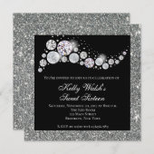 Invitation Parties scintillant et Glam Diamond Sweet 16 Invit (Devant / Derrière)