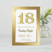 Invitation Parties scintillant et Gold 18ème anniversaire (Debout devant)
