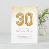 Invitation Parties scintillant et or 30e anniversaire de ball (Debout devant)
