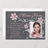 Invitation Parties scintillant et rhinestone Quinceanera (Devant / Derrière)